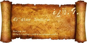 Ádler Indira névjegykártya